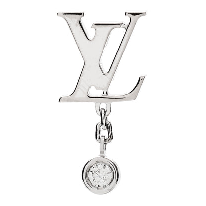 Louis Vuitton 18K White Gold Diamond Idylle Blossom LV Stud Single Earring 1 of 4