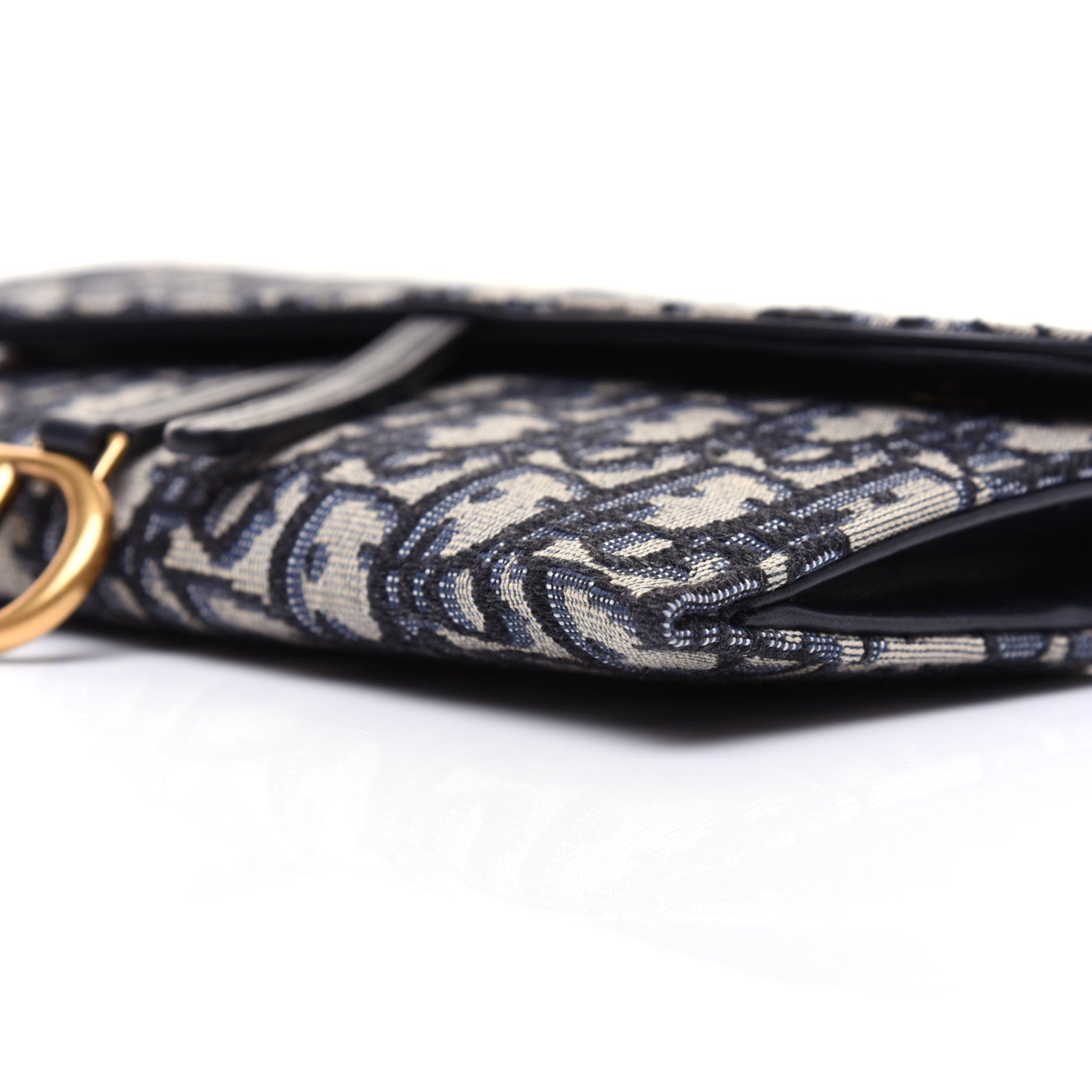 Christian Dior Oblique Saddle Chain Long Wallet Blue 9 of 15