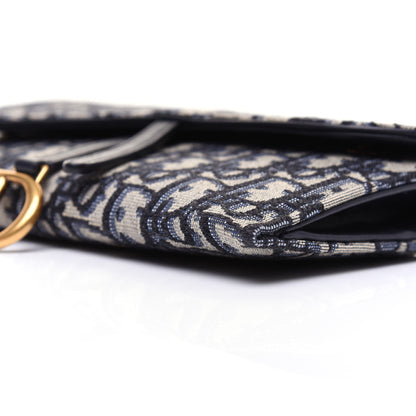 Christian Dior Oblique Saddle Chain Long Wallet Blue 9 of 15