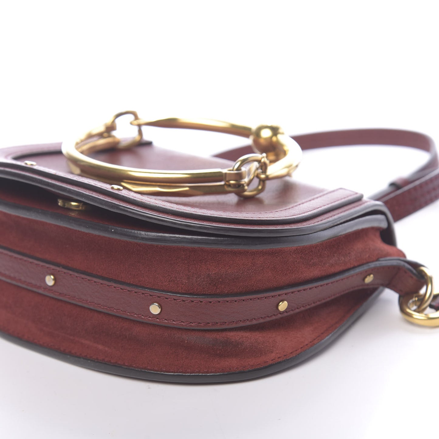 Calfskin Small Nile Bracelet Bag Sienna Red