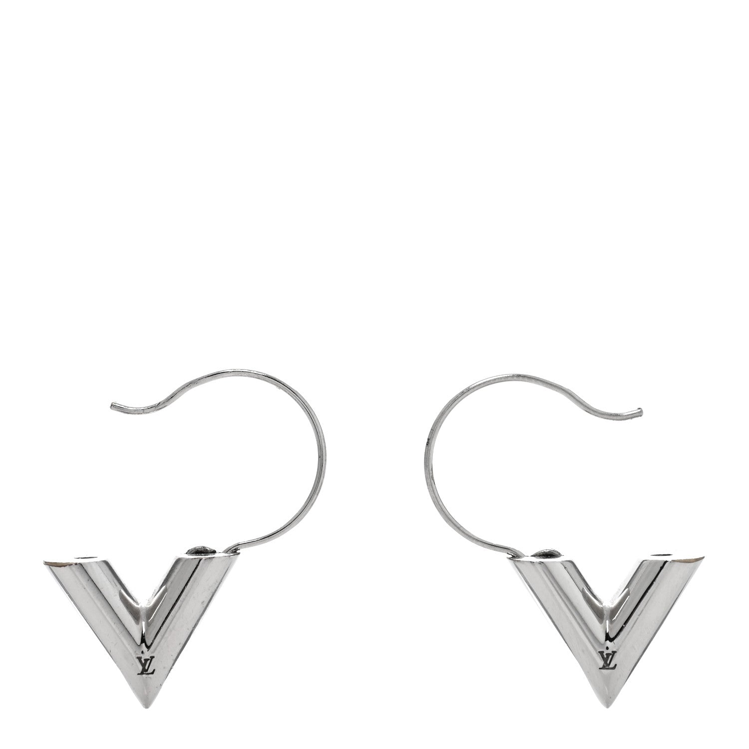 Louis Vuitton Essential V Hoop Earrings Silver 3 of 5