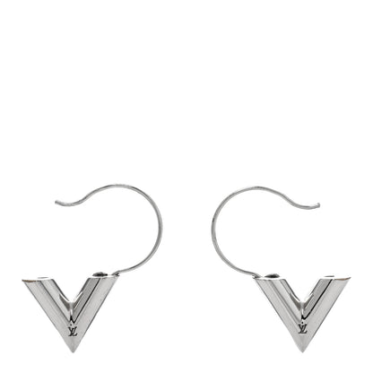 Louis Vuitton Essential V Hoop Earrings Silver 3 of 5