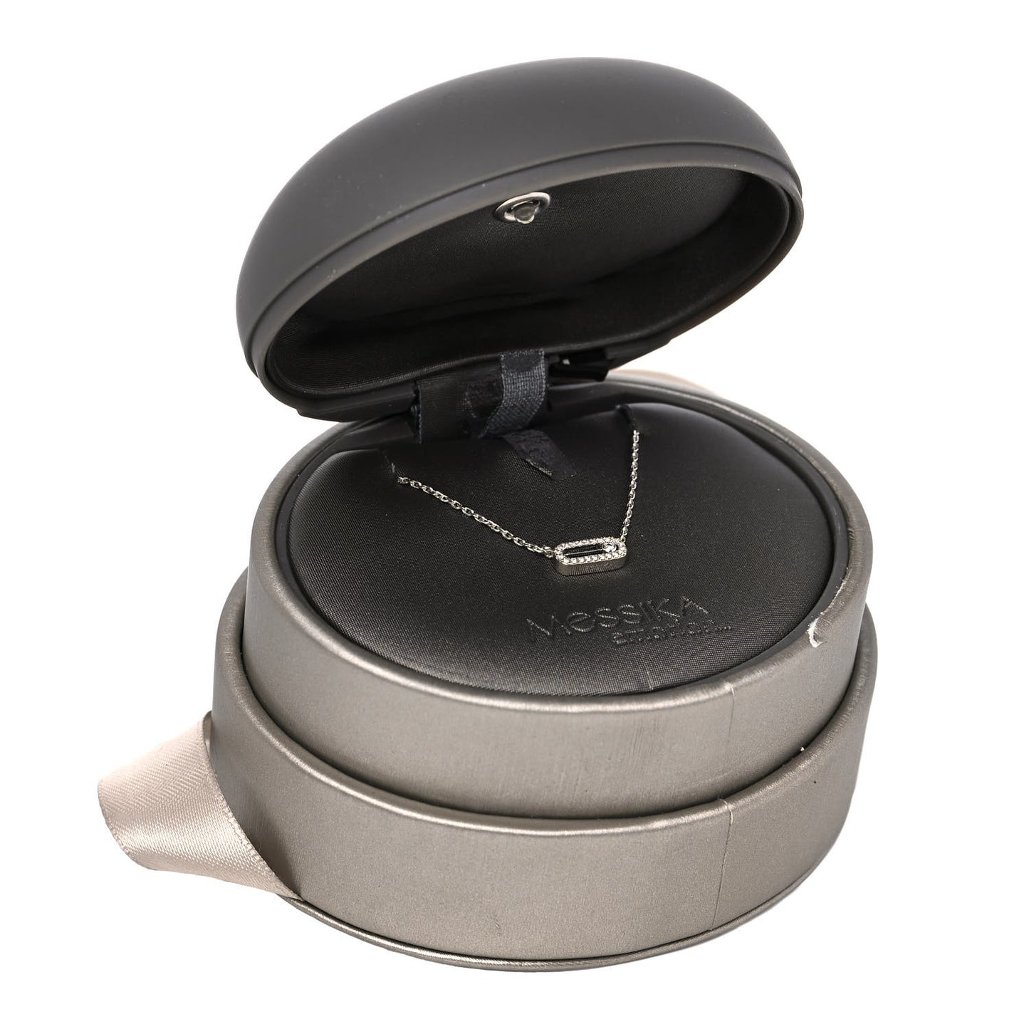 14K White Gold Diamond Move Uno Pave Necklace