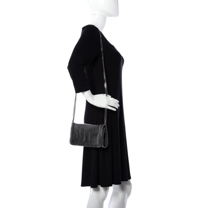 Stella McCartney Metallic Snake Print Falabella Crossbody Bag Ruthenium 2 of 9