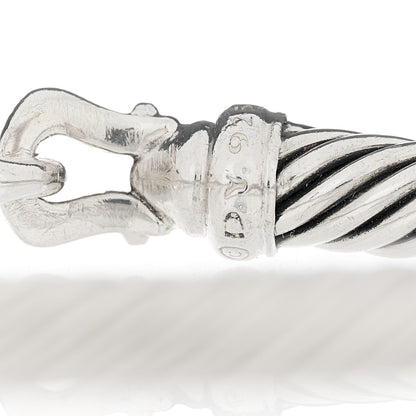 David Yurman Sterling Silver Diamond 5mm Cable Buckle Bracelet 3 of 3