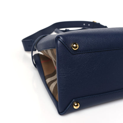 Burberry Derby Calfskin Vintage Check Medium Banner Tote Regency Blue 7 of 8