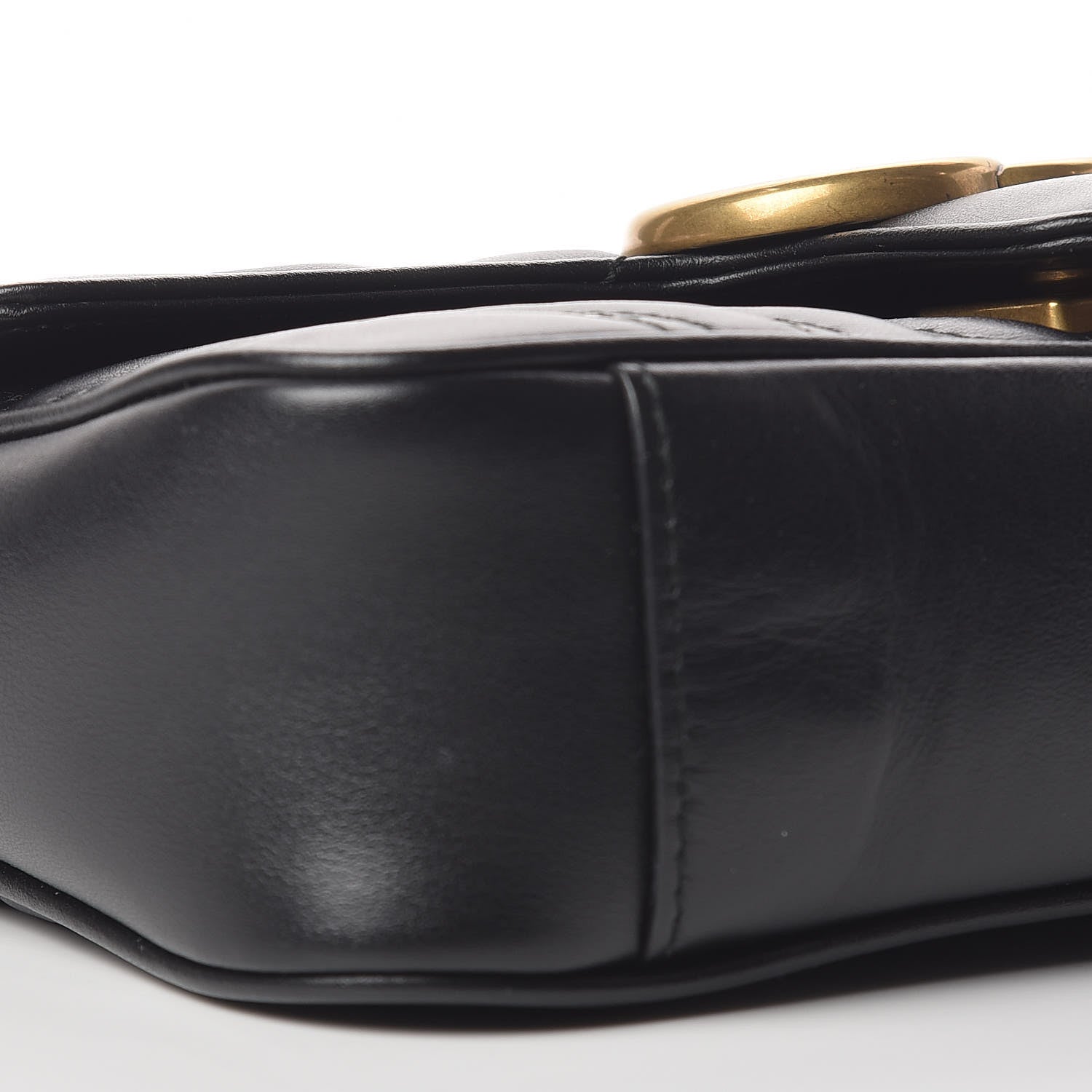 Gucci Calfskin Matelasse Mini GG Marmont Shoulder Bag Black 9 of 12