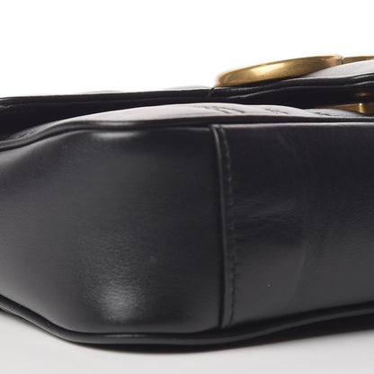 Gucci Calfskin Matelasse Mini GG Marmont Shoulder Bag Black 9 of 12