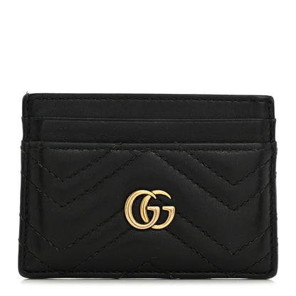 Gucci Calfskin Matelasse GG Marmont Card Holder Black 1 of 10