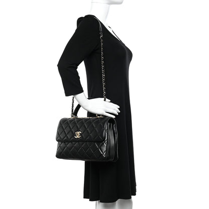 Chanel Lambskin Quilted Medium Trendy CC Flap Dual Handle Bag Black 2 of 10