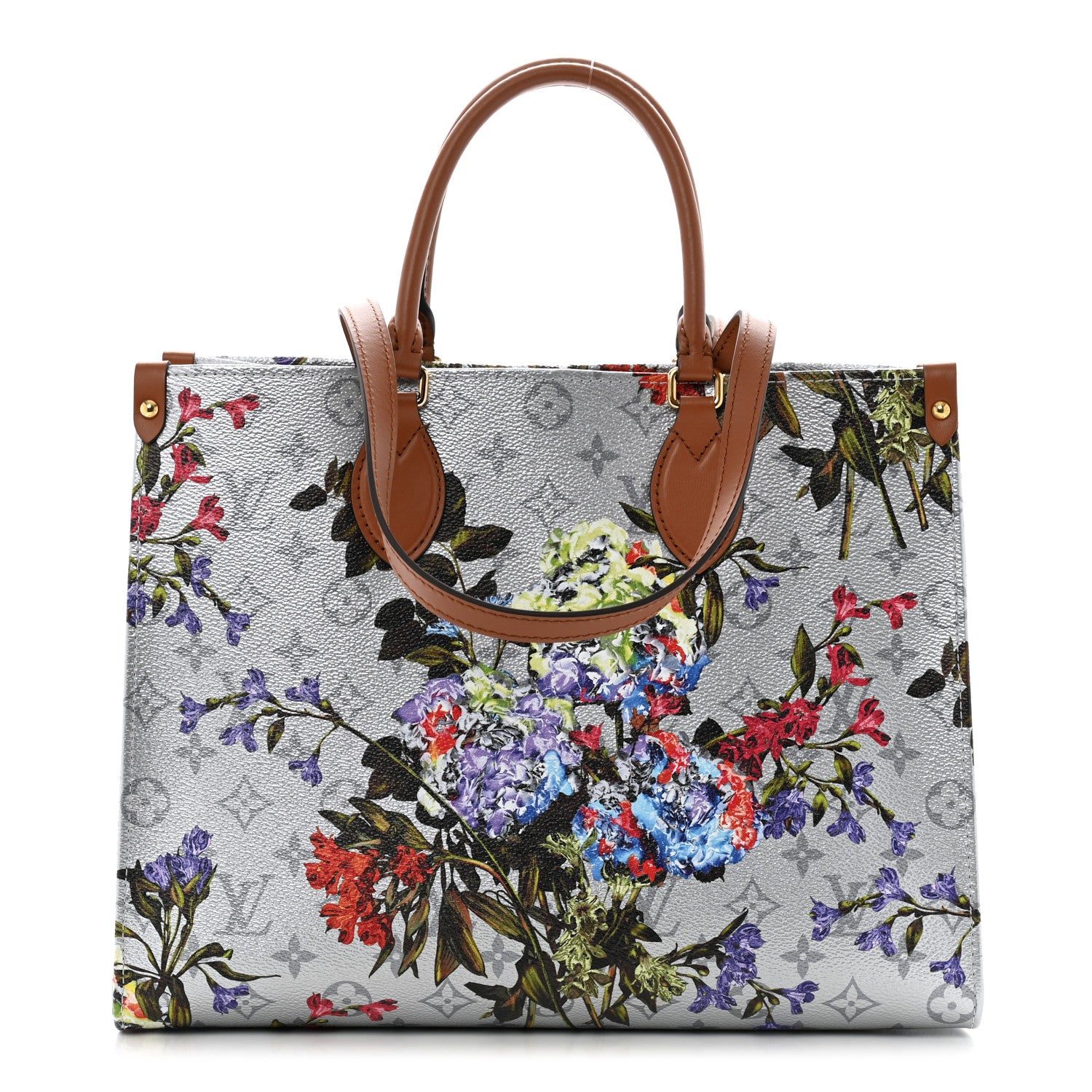 Louis Vuitton Metallic Monogram LV Garden OnTheGo MM Silver 1 of 10