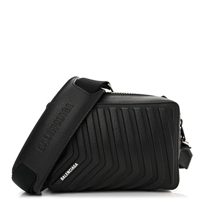 Balenciaga Grained Calfskin Embossed Car Camera Bag Black 1 of 10