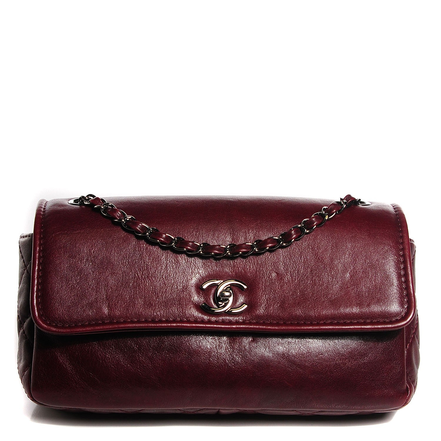 Chanel Calfskin Medium Flap Bag Dark Red 1 of 7
