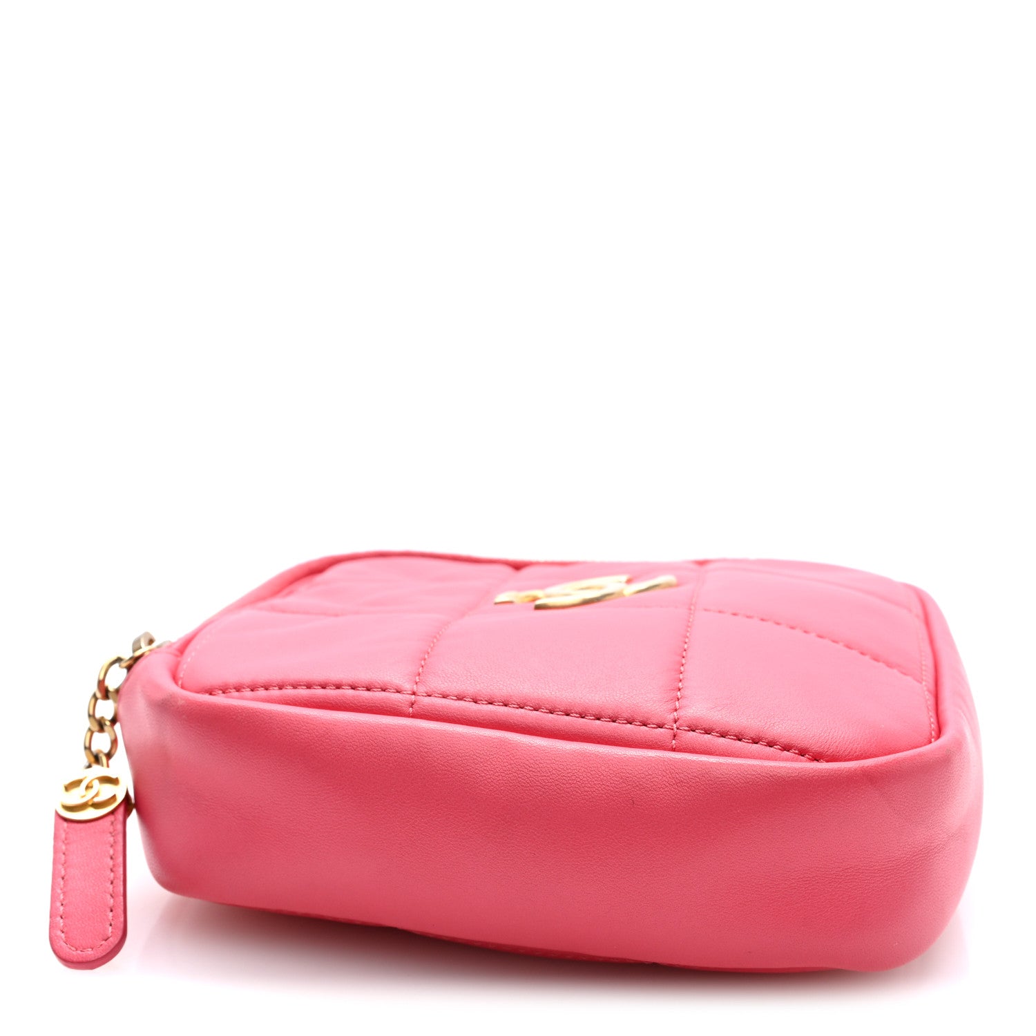 Chanel Lambskin Quilted Diamond Clutch With Chain Pink 4 of 9
