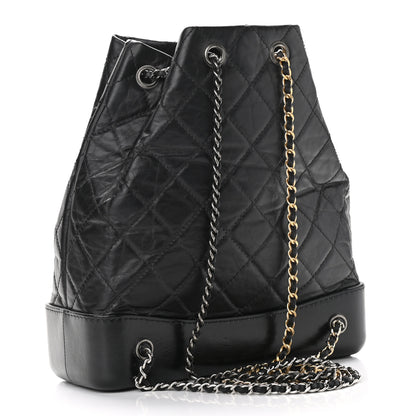 Chanel Aged Calfskin Quilted Gabrielle Backpack Black 3 of 10