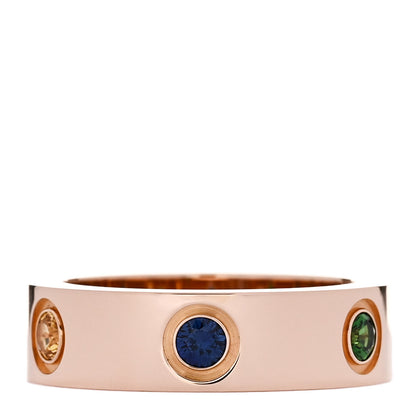 Cartier 18K Pink Gold Sapphire Garnet Amethyst 5.5mm LOVE Ring 51 5.75 3 of 4