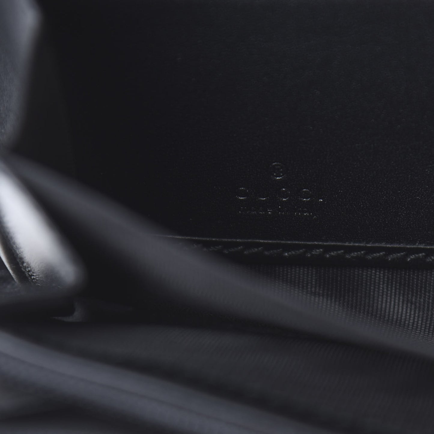 Moon Calfskin Diagonal GG Zip Around Wallet Black Gold