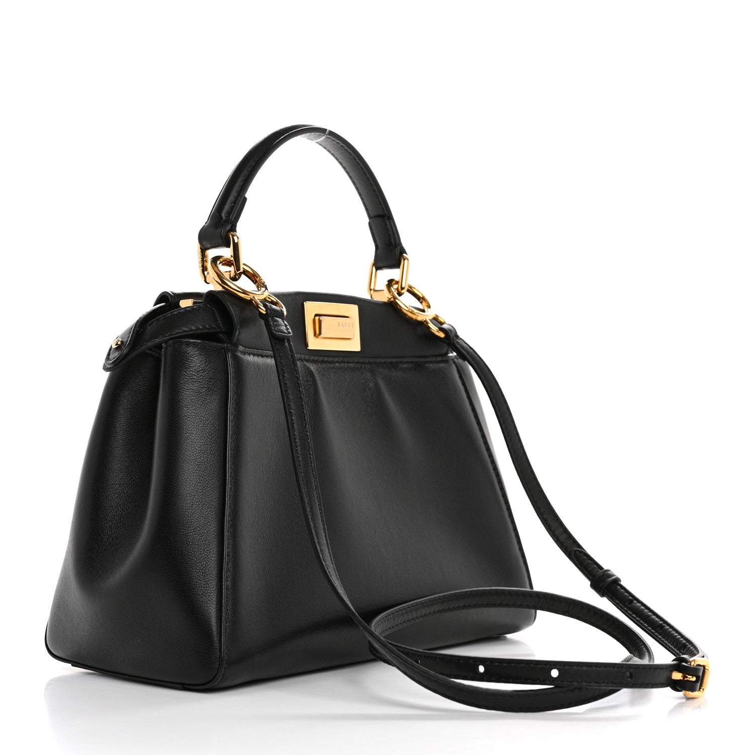 Fendi Nappa Mini Peekaboo Iconic Satchel Black 3 of 13