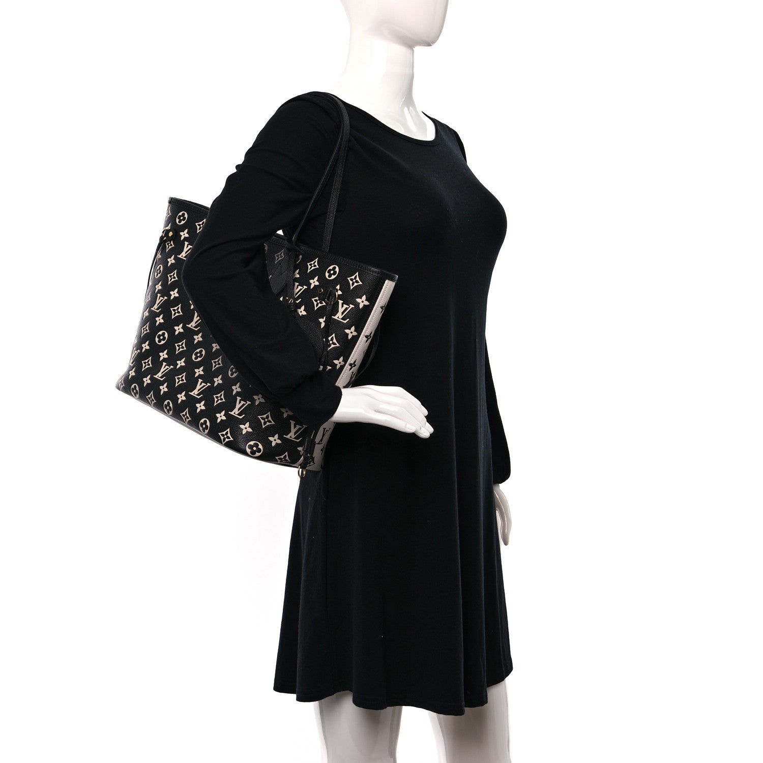 Louis Vuitton Empreinte Spring In The City Neverfull MM Black White Pink 2 of 9