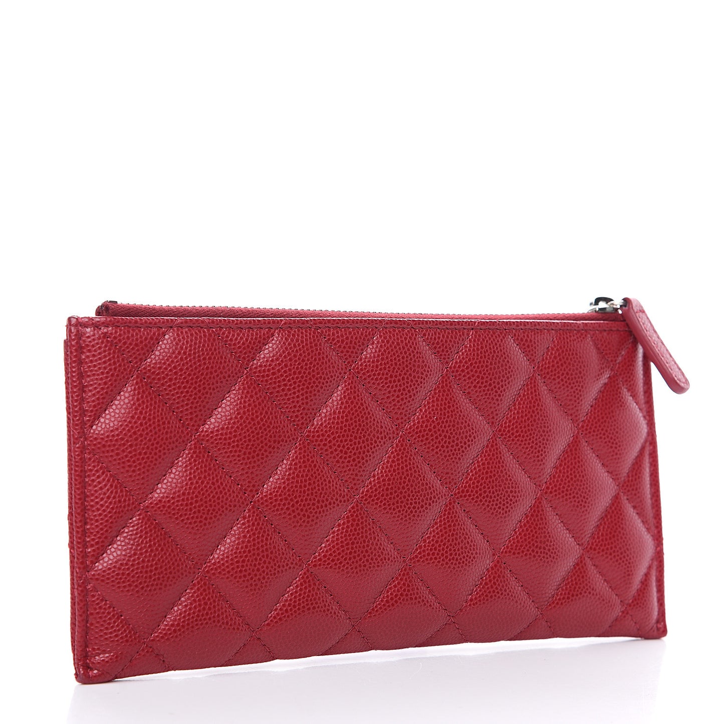 Caviar Quilted Classic Zip Pouch Red