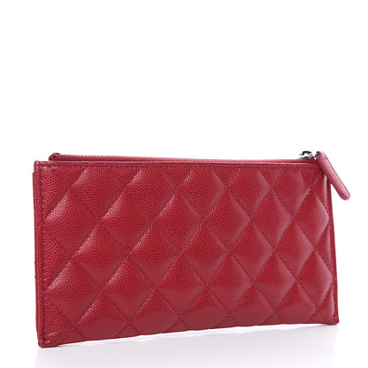 Chanel Caviar Quilted Classic Zip Pouch Red 2 of 9