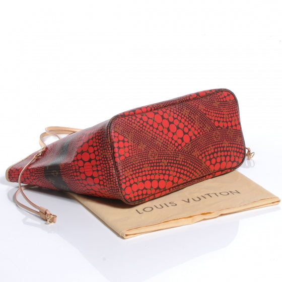 Monogram Kusama Waves Neverfull MM Red