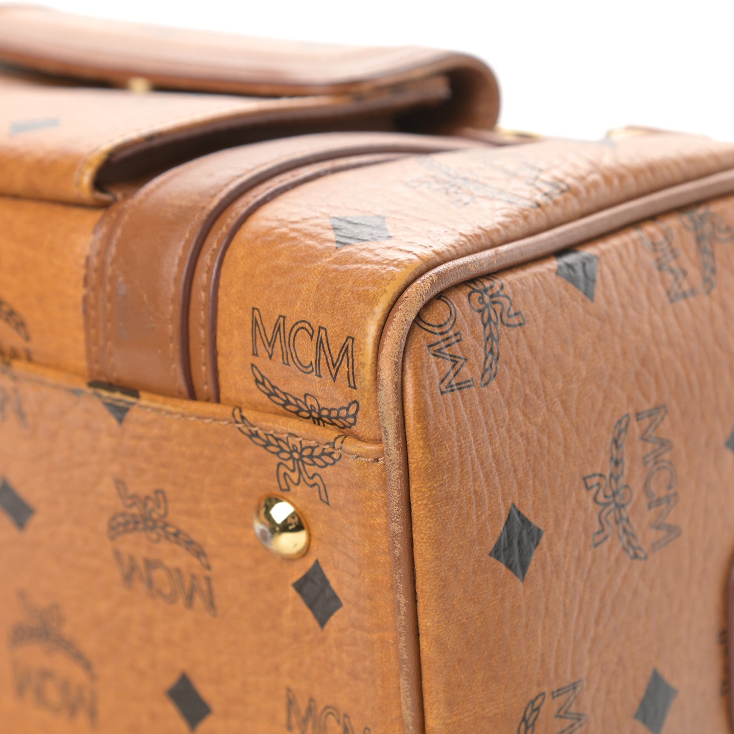 MCM Visetos Satchel Cognac 11 of 18