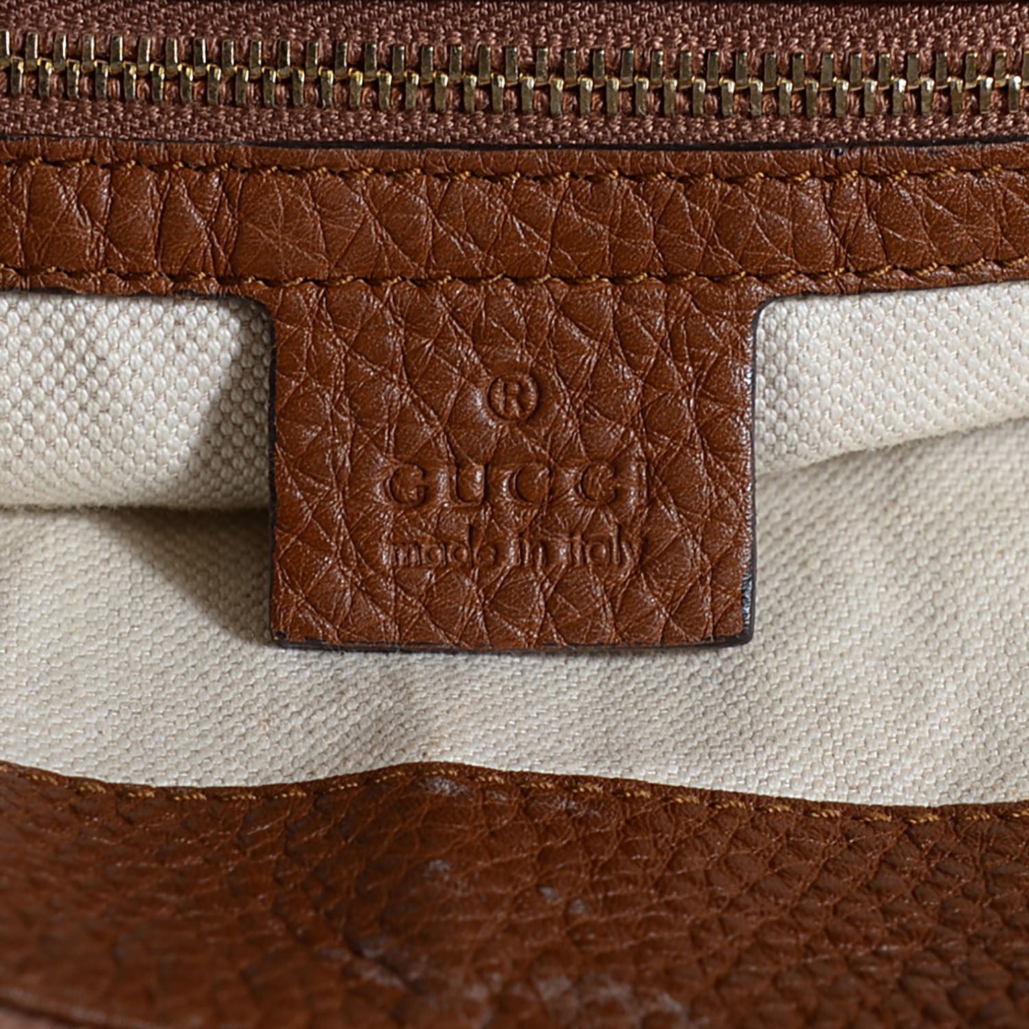 Gucci Monogram Cellarius Calfskin Large Bella Hobo Beige Ebony Cuir 6 of 7