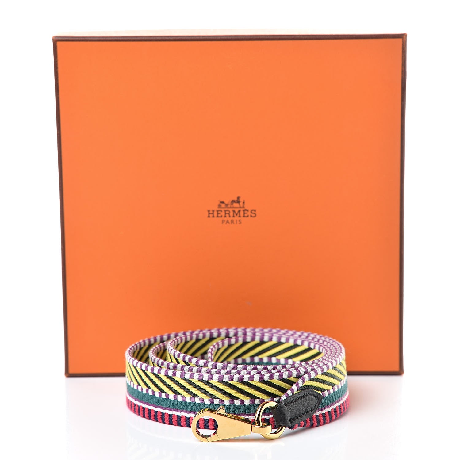 Hermes Toile Swift 25mm Sangle Cavale Shoulder Strap Multicolor Black 5 of 5