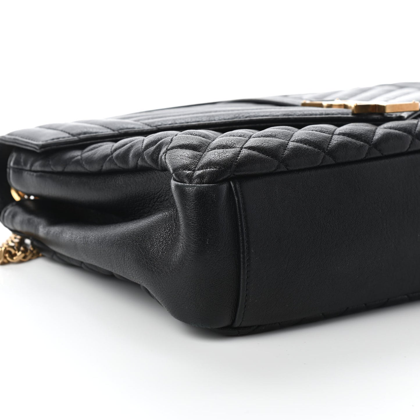 Calfskin Mixed Matelasse Triquilt Large Monogram Satchel Black