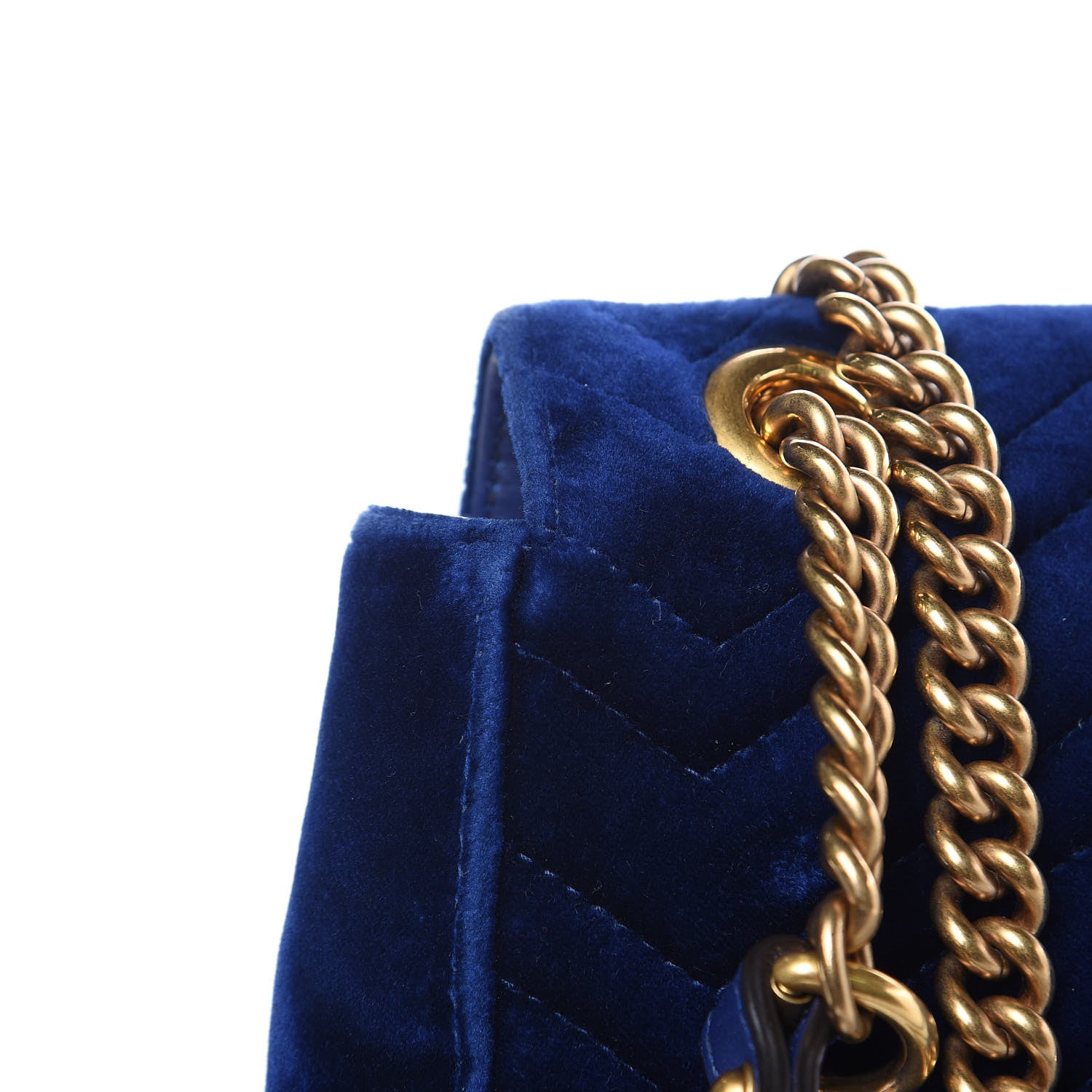 Gucci Velvet Matelasse Medium GG Marmont Shoulder Bag Cobalt Blue 11 of 18