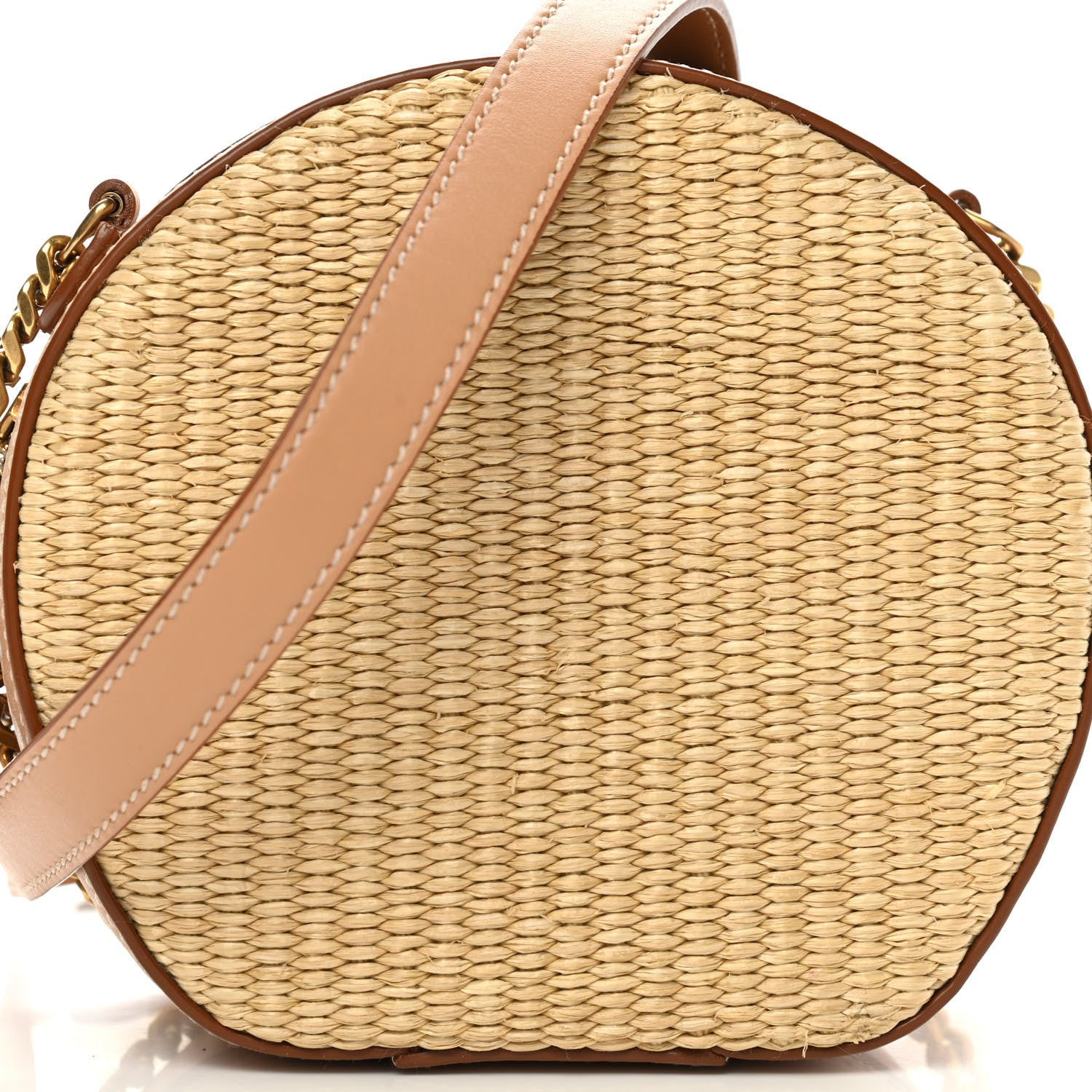Saint Laurent Raffia Calfskin Small Mica Bag Natural Brown Gold 8 of 15