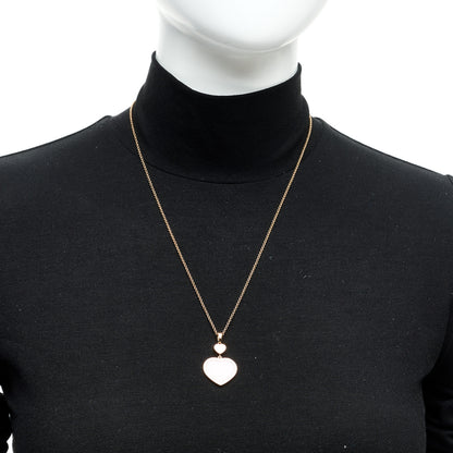 Chopard 18K Rose Gold Diamond Pink Opal Happy Hearts Pave Pendant Necklace 2 of 6