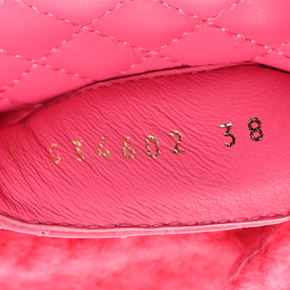 Chanel Cord Lambskin Quilted Logo Sandals 38 Pink 6 of 7