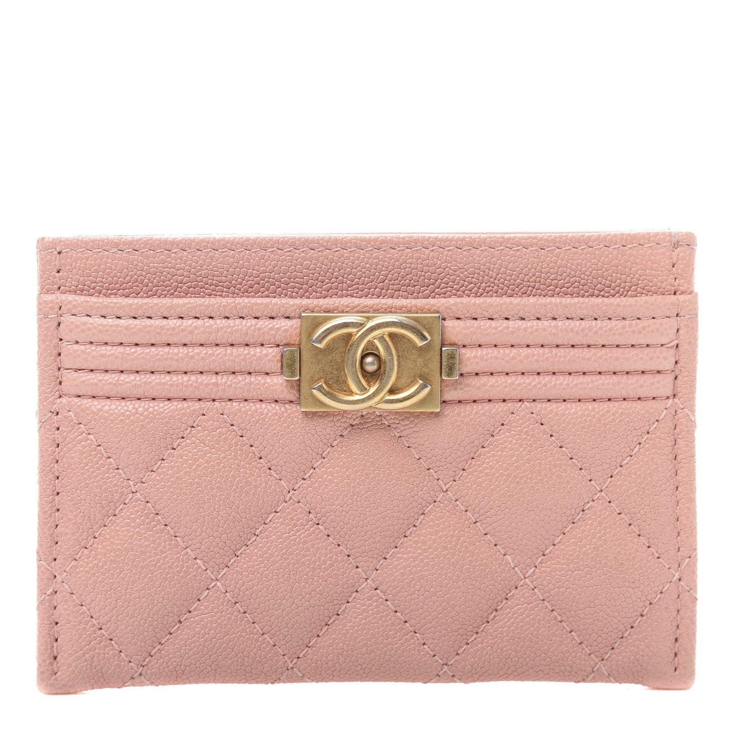 Caviar Quilted Boy Card Holder Pink