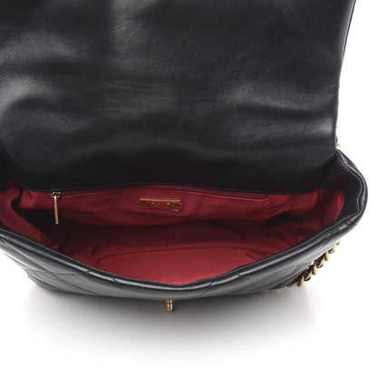 Chanel Goatskin Quilted Maxi 19 Flap Black 5 of 10