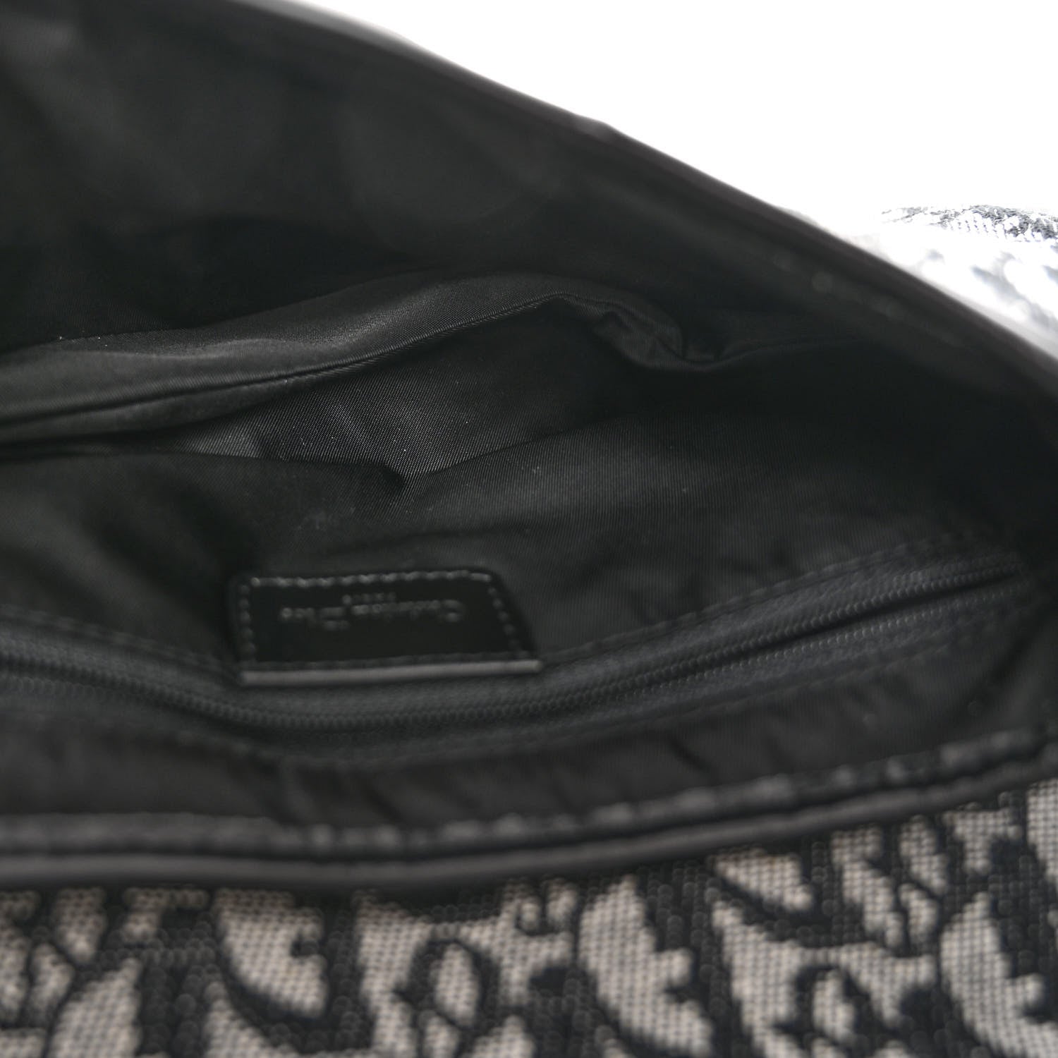 Christian Dior Monogram Saddle Bag Black 5 of 9