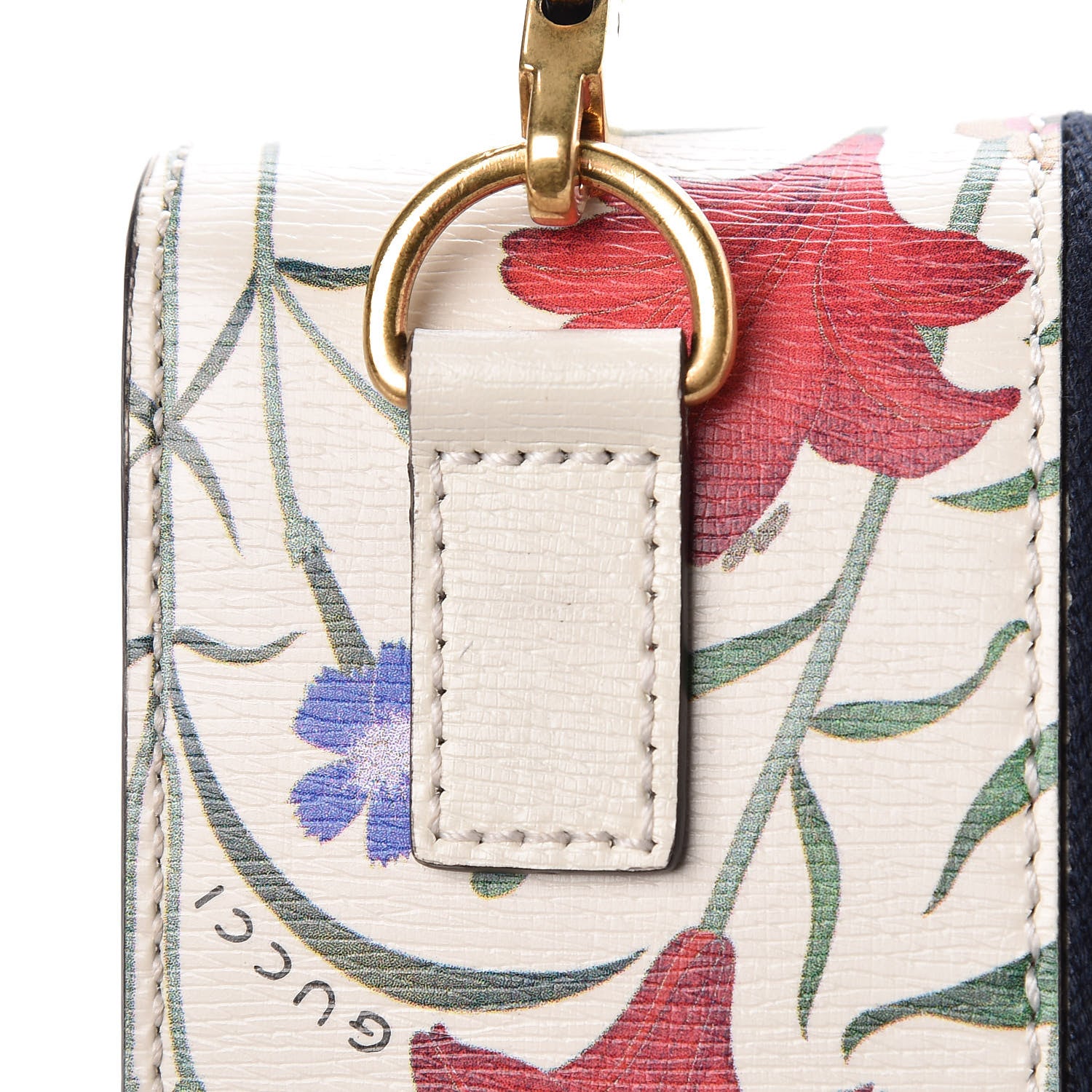 Gucci Calfskin Web Floral Crystal Heart Totem 13 of 15