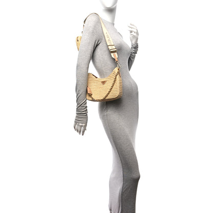 Prada Yarn Raffia Effect Crochet Re-Edition 2005 Shoulder Bag Naturale 2 of 9