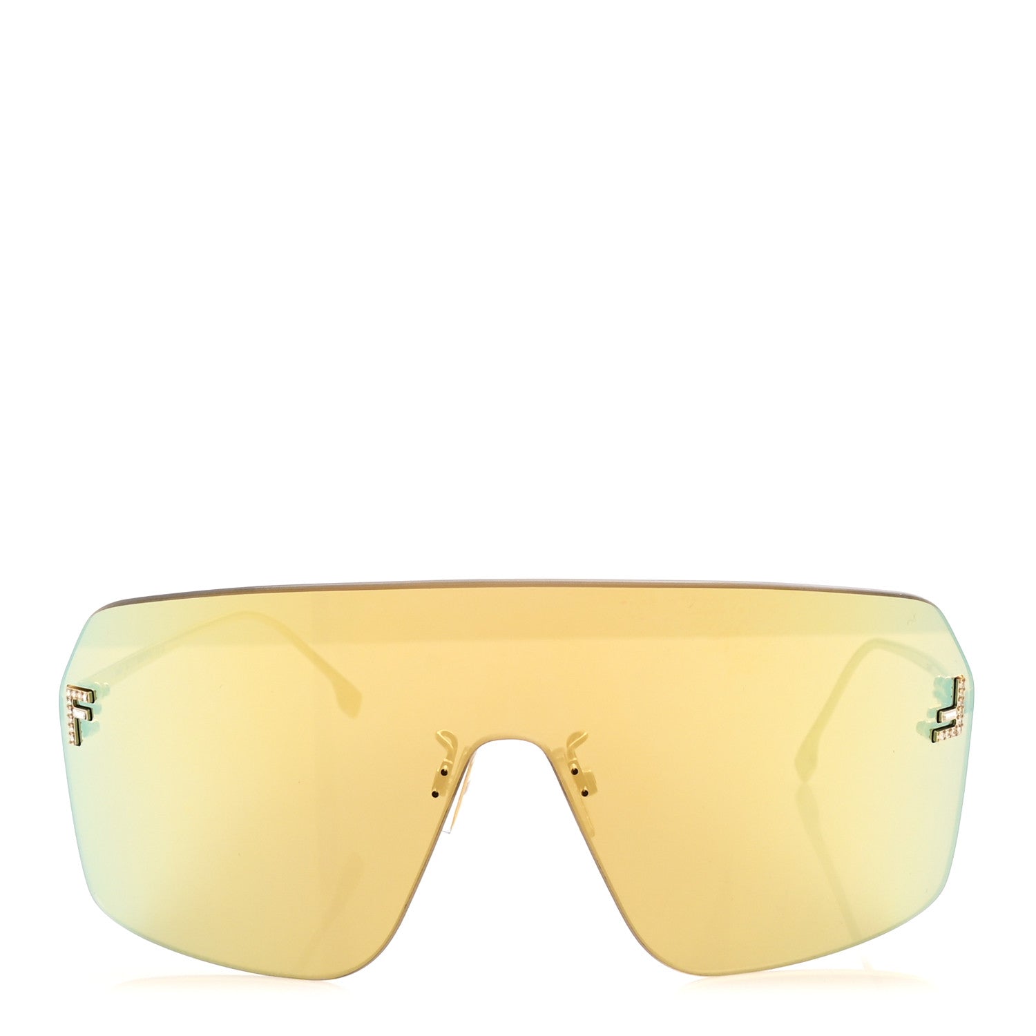 Fendi Metal Crystal Fendi First Shield Sunglasses FE4121US Gold 2 of 7