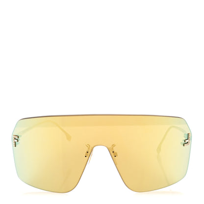 Fendi Metal Crystal Fendi First Shield Sunglasses FE4121US Gold 2 of 7
