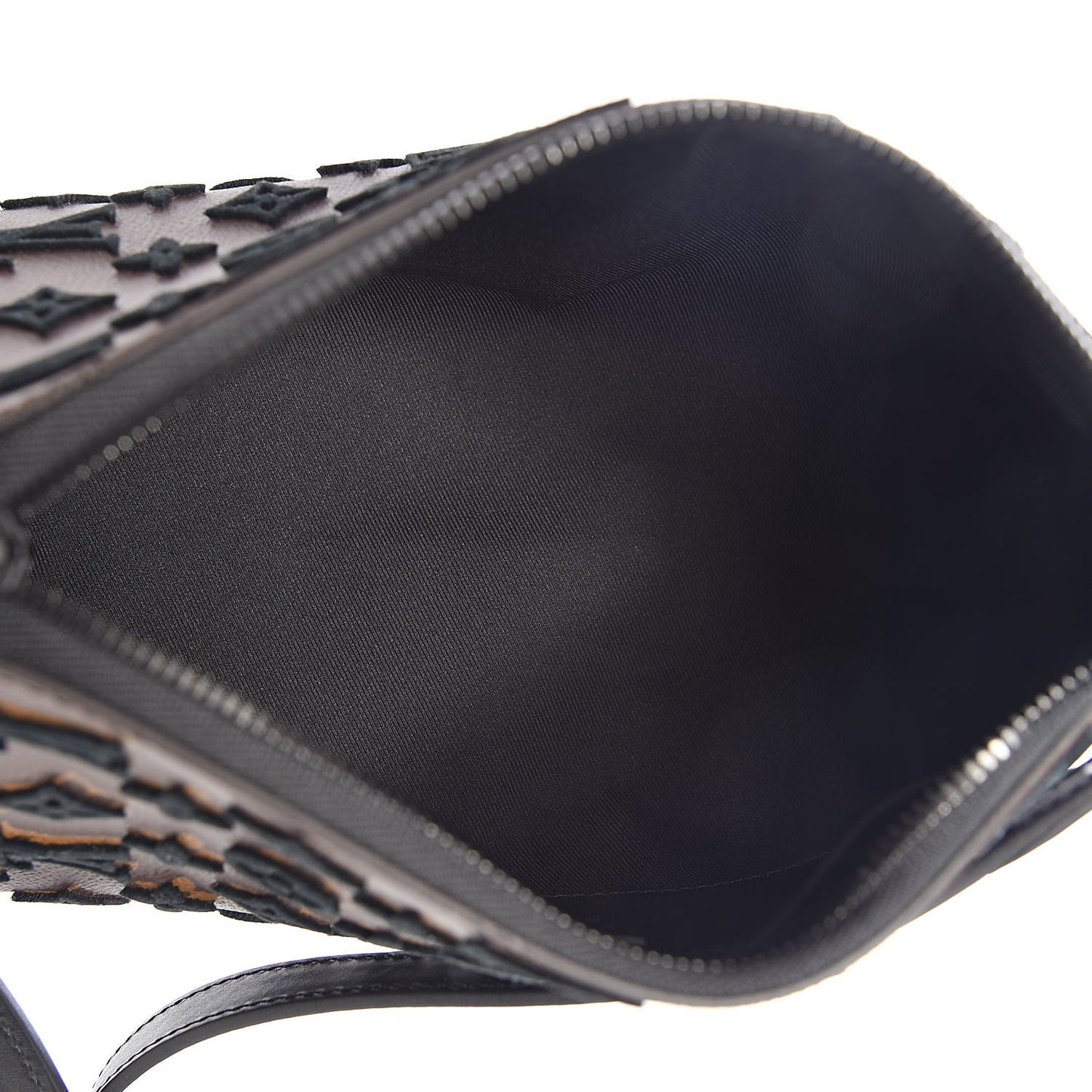 Monogram Tuffetage Triangle Messenger Black