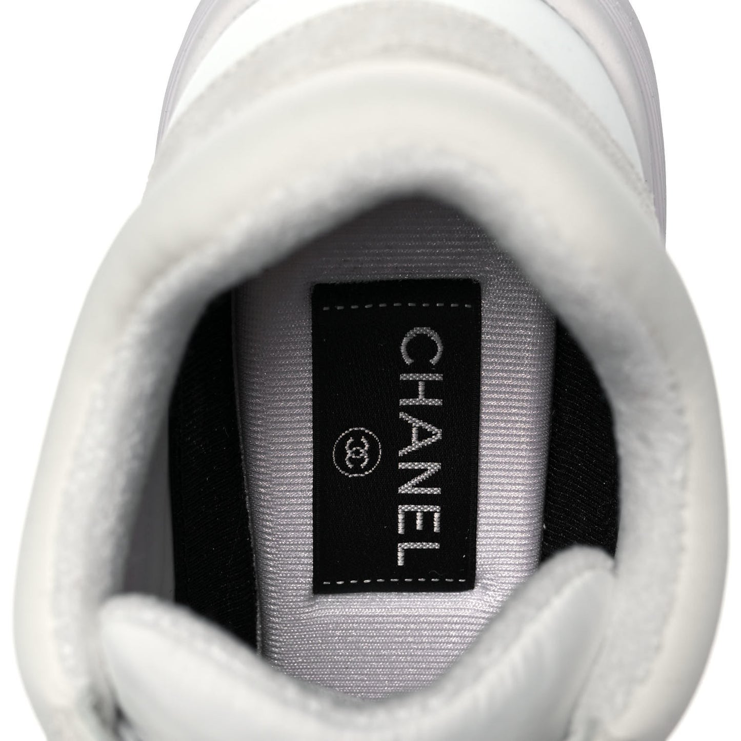 Suede Calfskin Fabric CC Sneakers 38 White