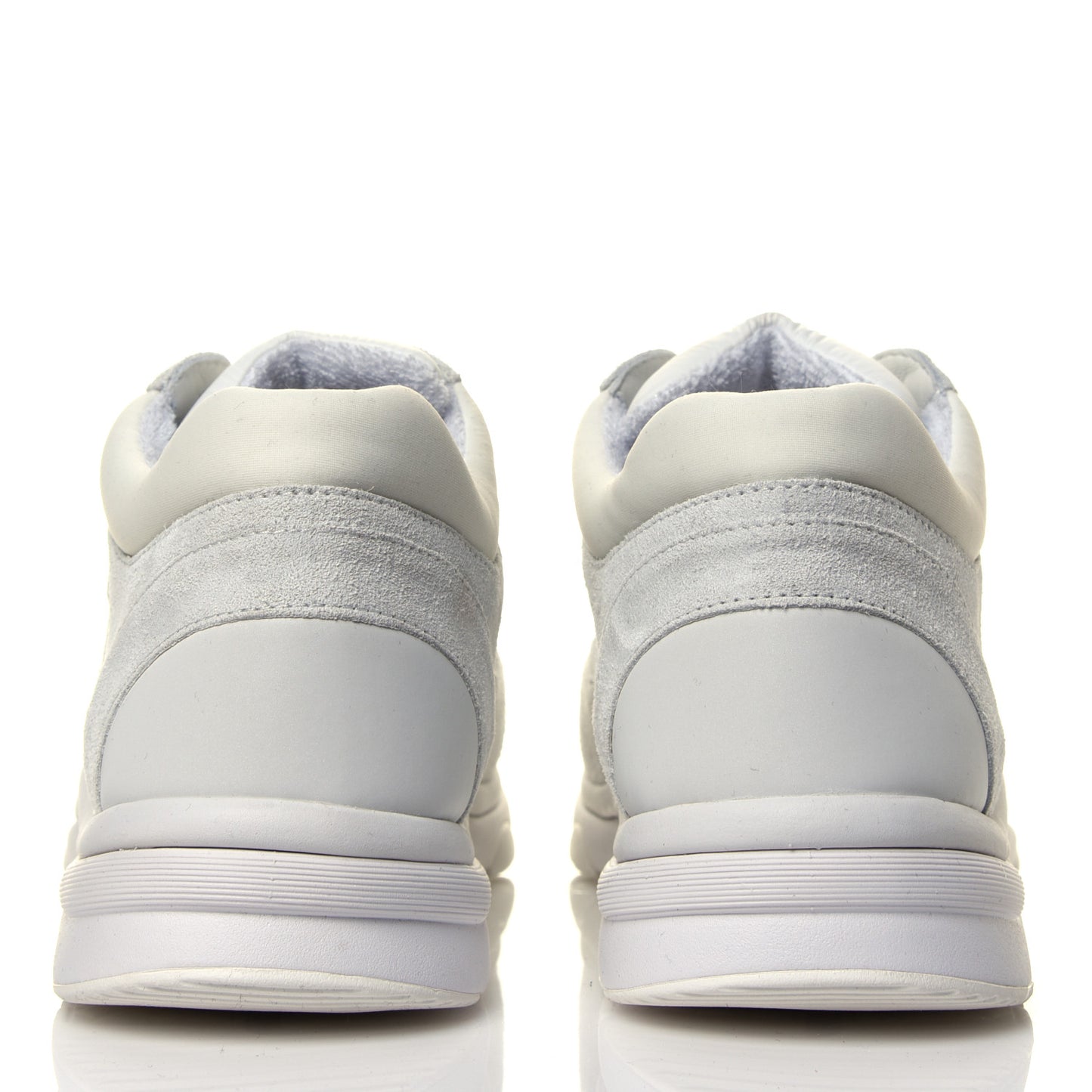 Suede Calfskin Fabric CC Sneakers 40.5 White