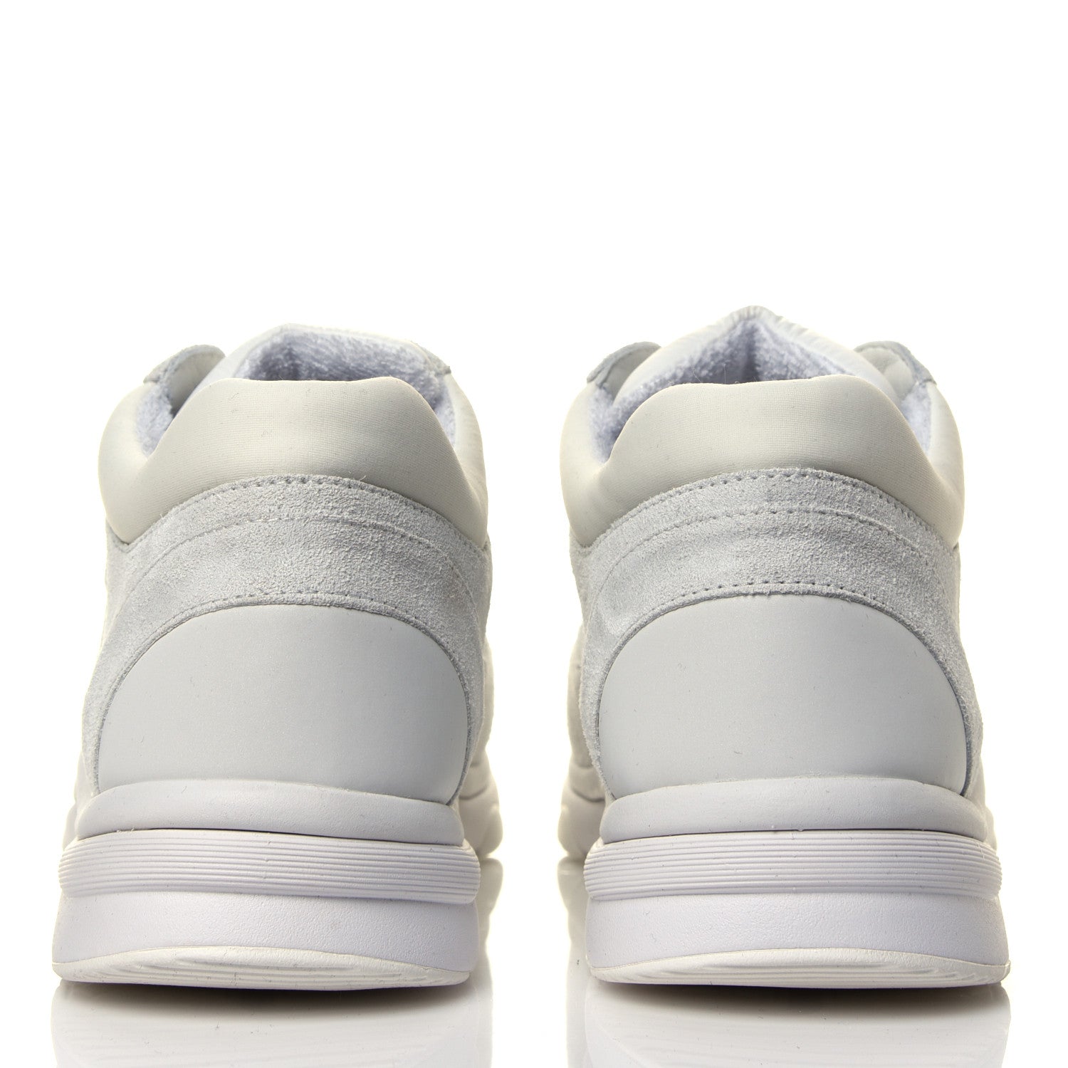 Chanel Suede Calfskin Fabric CC Sneakers 40.5 White 5 of 6