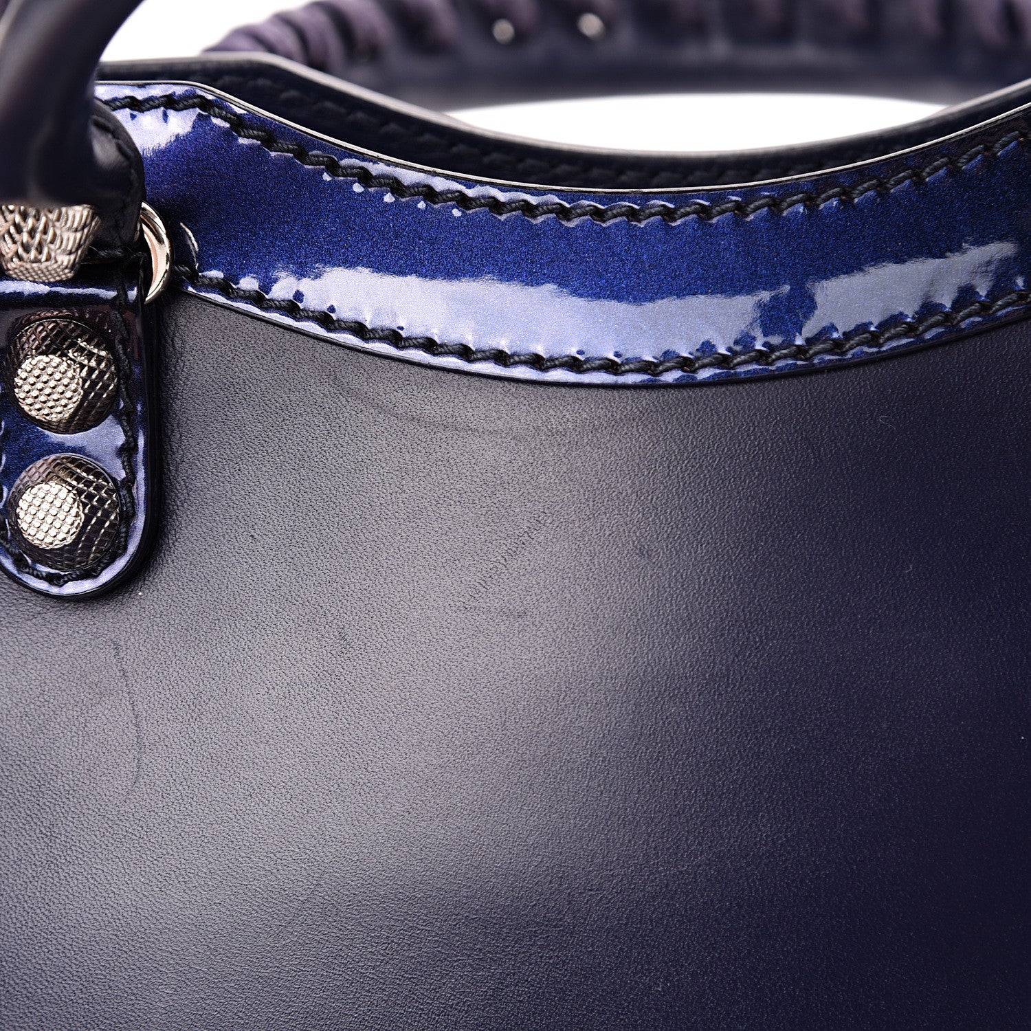 Balenciaga Smooth Calfskin Metallic Patent Giant 12 Silver Hardware Mini City Ultraviolet 14 of 14