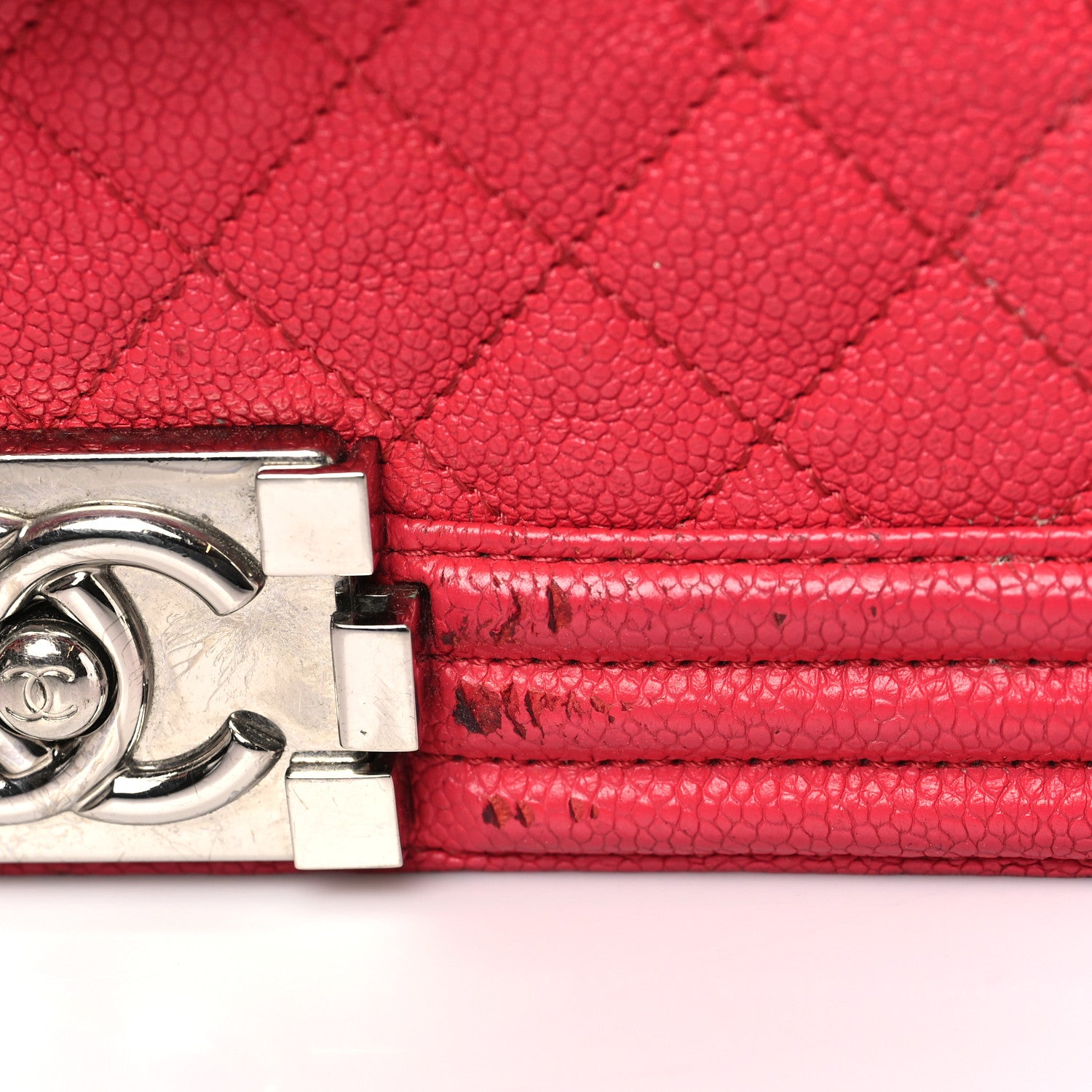 Chanel Caviar Quilted Medium Boy Flap Red 13 of 16