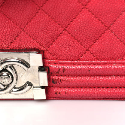 Chanel Caviar Quilted Medium Boy Flap Red 13 of 16