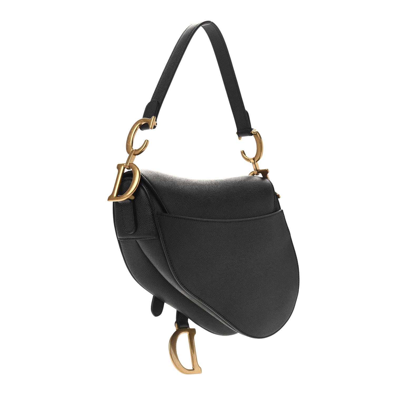Christian Dior Grained Calfskin Saddle Bag Black 3 of 9