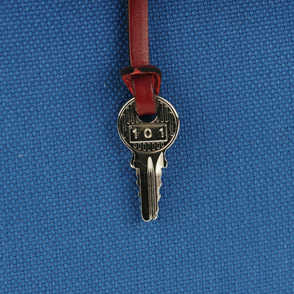 Hermes Military Toile Vache Hunter Herbag Zip PM 31 Bleu Agate Rouge H 10 of 12